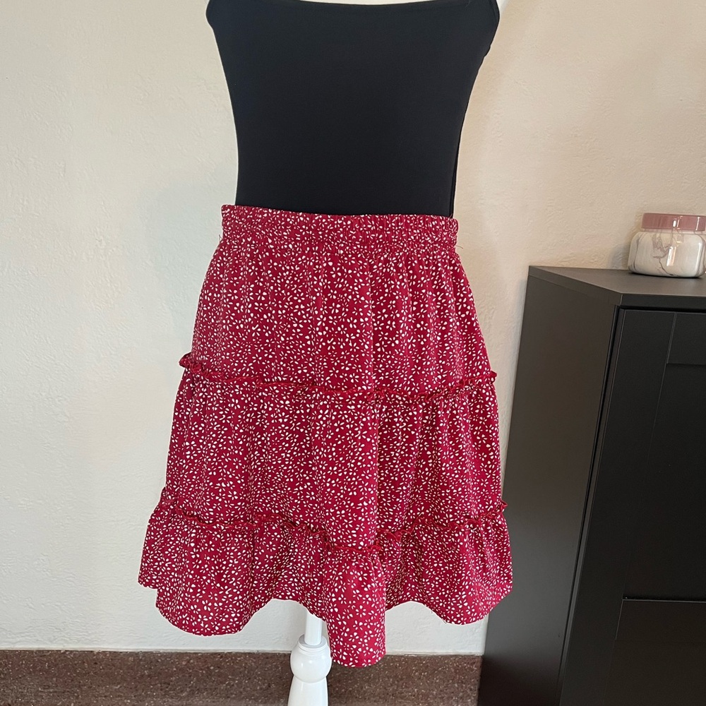 Polka Dot Ruffle Tiered Mini Skirt - Medium - Picture 6 of 7